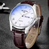 Armbandsur Par's Watch Man and Ladies Double Calendar Quartz Fashion Blueray Par Gift Trending Reloj de Numero Para Mujerwristwa