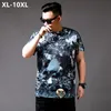 Men's T-Shirts Pattern Loose Men Printing High Quality Short Sleeve Summer Plus Size 10XL 9XL 8XL Tee Shirts Tops 7XL 6XL Male Ice Silk Tshi