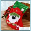 Рождественские украшения праздничные вечеринки домашний сад LL Мини висящие носки милые конфеты подарочные сумки снеговик Санта -Клаус D DR9