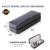 Watch Boxes & Cases 6/10/12 Grids Zipper Box PU Storage Portable Black Case Holder Men Women Gift Jewelry BoxWatch