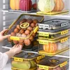 Kitchen Storage Food organizer Container PET Seal Stable Cans For Fridge Highcapacity Fresh Eggs Vegetable Fruit Storage Box 220719