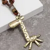 Konst Animal Giraffe Pendant Halsband Justerbar kedja läderhalsband för kvinnor män hip hop mode smycken gåva