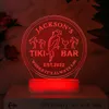 Lampe à LED acrylique personnalisée avec télécommande nom personnalisé Tiki Bar enseigne au néon pour arrière-cour patio plage piscine veilleuse 220623