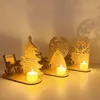 Рождественские украшения веселые воспоминания свеча орнамент DIY персонализированная память Tealight деревянные подсвечники держатели дома украшенные