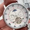 ساعة حقيقية لجلد LISTWATCHES LISTWATCHES MANS WATCH MECHANICAL Automatic Daydate Flywheel Moon Phase Watches for Men Christmas Day Gift Montre de Luxe