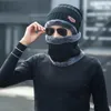 Basker vinter beanie hat voor mannen gebreide muts cap vrouwen dikke wollen sjaal masker motorkap hoeden setberets elob22