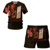Été technologie Mobile impression 3D survêtement de sport costume pour hommes T-Shirt à manches courtes Shorts de sport 2 pièces ensemble 220624