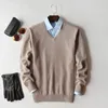 Erkek Kaşmir Sweater Sonbahar Kış Yumuşak Sıcak Jersey Jumper Çekme Homme Hiver Pullover V-Neck O-Neck Örme Sweaters 220812