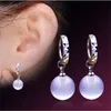 Dangle & Chandelier Fashion 925 Silver Earrings For Women Party Cute Ball Crystal Lever Back Earring Jewelry Girl Lady GiftDangle