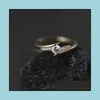 Wedding Rings Jewelry Entry Lux Ring For Women Simple Cubic Zirconia Engagement Light Yellow Gold Color Fashion Je Dhtjw