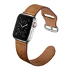 Brown Smart Watch Bands för Apple Watches Strap WatchBand Smartwatch IWatch Series 7 S7 SE Rems äkta ko designer armband läderband 38mm 40mm 41mm 45mm uk us us