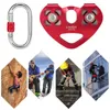 Cordi, imbragature e cinghia Lixada 30kn Cable Trolley Pulley Dual con Carabiner da bloccaggio da 25KN SREW per arrampicata su roccia Cavaling Aloft Work Rescue