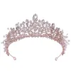 Başlıklar Sliver Düğün Taç Gelin Nedime Barok Şık Kristal Tiara Rhinestone Head Band Elbise Tiara