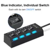 Hubs 3.0 Hub 2.0 Multi USB Splitter 4/7 Port Expander Meerdere 3 Hab Power Adapter USB3.0 met schakelaar voor pc -laptopusb