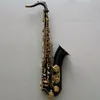 Black nickel gold B flat professional Tenor saxophone gold plated fine pattern engraving high quality tone jazz instrument