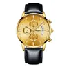 Watchsc - Orologio di design in pelle al quarzo colorato in acciaio inossidabile da 43 mm orologi puhuo029