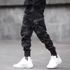 Hip Hop Cargo Spodnie Kieszenie Mężczyźni Streetwear Harajuku Joggers Hiphop Swag Ribbion Harem Fashion Casual Spodnie 220325