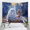 Mandala Bohemian Wall Decor Tobestry Kurtyna sypialnia salon Lion Tiger Dekoracyjny gobelin J220804