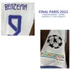 Colecionável final Paris 2022 Edição do jogador Maillot Modric Benzema Kroos Jersey com emblemas de futebol