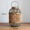 Kerzenhalter Chinesische Retro Handgewebte Stroh Wind Lampe Holz Kerzenständer Laterne Homestay Antike Zimmer Tisch Hochzeit Herzstück HalterKerze