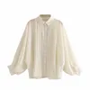 Women's Blouses & Shirts Polka Dot Print Chiffon Women 2022 Puff Long Bishop Sleeve Ladies Tops Loose Female Blusas Camisas MujerWomen's