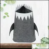 Корзины для хранения S/M/L Shark Felt Felt Basket Kyde Toy Toy Bucket Sundries Cartoon B dhkbv