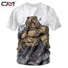 Man Brand Ubrania Zabawne nadruk Niedźwiedź 3D Tshirt Tshirt T SHIRTS MENS Punk Style krótkie koszulki 7xl 2206238936233