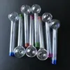 High Quality Unique Oil Burner Pipes Smoking Accessories Tobacco Spoon Straight Tube Pipe Colorful Glass Pipes Burners Bubbler