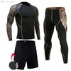 Mens Compression Sportswear Suits Gym Tights Training Clothes Workout Jogging Sports Set Running Rashguard Tracksuit For Men 220702