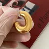 Hoop huggie oval chunky brincos para mulher aço inoxidável ouro 2022 leve vazio dentro do minimalismo jóias boldhoop225l