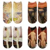 Calzini calzini per olio d'arte di stampa 3d 3d pittura Edvard Munch Sun The Scream Women Ankle Famous Meias Calcine Mujer