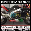 Molde de injeção Corpo para Aprilia RSV4 RSV 1000 RSV-1000 RSV1000R 16-19 Bodywork 5DH.72 RSV1000 R RR 16 17 18 19 RSV1000RR 2016 2017 2018 2019 OEM Fairing preto branco preto branco