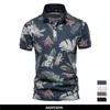 AIOPESON 100 Cotone Stile Hawaii Polo per Uomo Manica Corta Qualità Casual Social s T Abbigliamento Estivo 220606