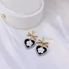 Hoop Huggie Ins 14k Real Gold Women oorbellen Bowknot Camellia Patroon Earring modeontwerp bruiloft drop jelwery hanger Giftshoop Dale22