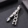 15mm 8,26 tum tung silvergjutning Rostfritt stål Dragon Bone Link Chain Armband Bangle High Polished Mens Gifts