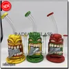 Hookah 7 "Retro Hanmade 3D Glass Bong American Cartoon Monster Bongs Honeycomb PERC OLIE RIGS VOOR ROOK WATERPIJPEN