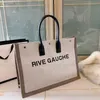 حقائب حمل عالية الجودة للسيدات Rive Gauche Tote Bag Bag Bag Tote الشهيرة أزياء الكتان الشاطئ الكبيرة حقيبة شاطئية مصممة فاخرة سفر كروسودي