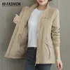 Hifashion Women Double Layer Windbreaker Autumn Casual Slim Coat Fashion Plus Size 4XL Standup Collar Ladies Jacket 220817