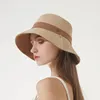 Breda randen hattar kvinnors sommarfloppy hatt mode damer reser sol hink avslappnad upf 50 bob panama strand flickor stort hatwide