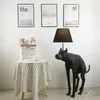 مصابيح أرضية بسيطة من راتنج القماش غطاء الكلب الكبير LED LED غرفة المعيشة EL CLUB طاولة سود