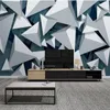 Fondos de pantalla Custom Wall Cloth Painting Abstract 3D Geometric Triangle Pattern Living Room TV Fondo Decoración Papel De ParedWallpap