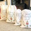 Gepersonaliseerde sublimatie Santa Sack 2022 Kerstdecoratie Kousen Zak Candy Canvas Bags Eerste kerstcadeaus voor kinderfeestavond