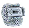 مصمم الأزياء أحزمة النساء عالي الجودة رجال BB Simon Rhinestone Belt مع Bling Rhinestons Width 4.0cm Weistband