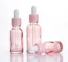 Compte-gouttes en verre transparent pur Une variété de capacité Emballage cosmétique rose pêche PortableCan Trave 5 ml 10 ml 15 ml 20 ml 30 ml 50 ml 100 ml