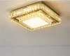 Rectangle cristal LED plafonniers lampe pour salon chambre toit maison or mode moderne décoration lustre luminaire