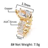 Cluster Rings Hip Hop Bling Iced Out Heart Shape Cubic Zirconia Tennis Chain For Women Men Lover Ring Jewelry Gold ColorCluster ClusterClust