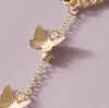 Link Chain Vintage Bracelet With Finger Ring Gold Butterfly Wrist Simple For Women Charms Lady Trendy Aesthetic 2022 JewelryLink Lars22