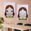 Yoshitomo Nara Cute Cartoon Girl Canvas Painting Sleepwalking Doll Poster Japanese Wall Pictures For Girl Kids Room Decoration