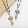 مثلج الذهب الصليب مع معلقات قلادة سلسلة للرجال والنساء الهيب هوب المجوهرات
