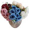 ONE Faux Flower Sweetheart Rose 7 Heats per Bunch Simulación Otoño Rosa Accesorios de plástico para centros de mesa de boda